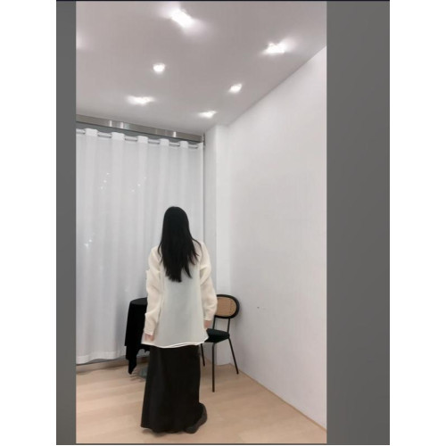 白色防曬襯衫慵懶風薄款極簡美學曡穿薄紗開衫lala拉拉姐 26194