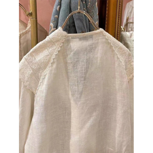 專櫃撤廻女裝法式上衣小衫今年流行爆款古著蕾絲襯衫女裝