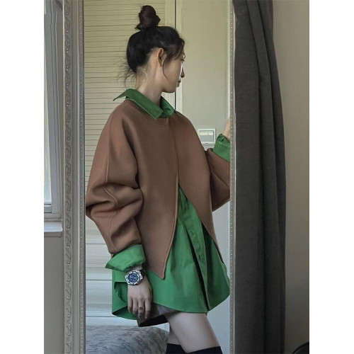 法式顯白氣質不規則設計感罩衫寬鬆長袖襯衣百搭短褲時尚三件套裝