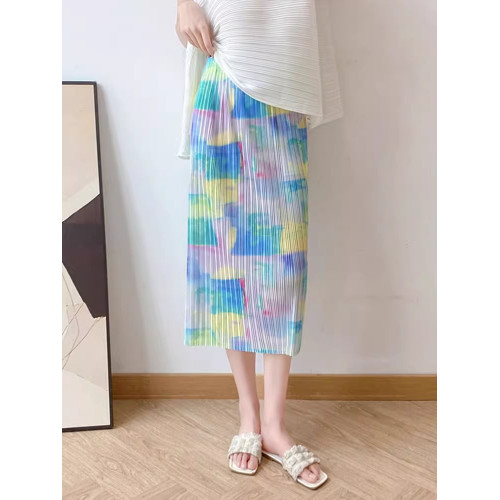 清倉撿漏夏日氛圍感拉滿親膚透氣冰絲褶皺半身裙高級百褶裙女