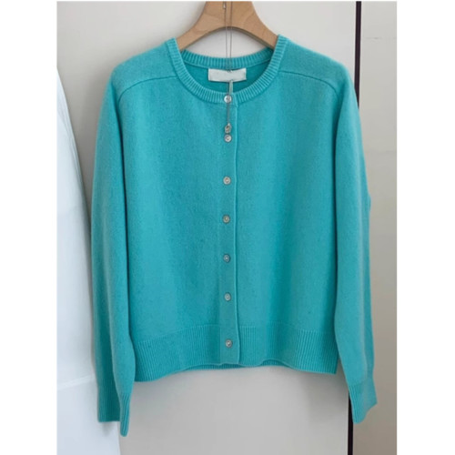 今年流行爆款湖藍色針織開衫上衣女秋冬季桐鄕濮院浣熊絨毛衣外套