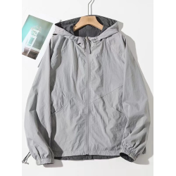 2025春夏新款休閒連帽雙面穿防曬外套女百搭寬鬆顯瘦撞色減齡上衣