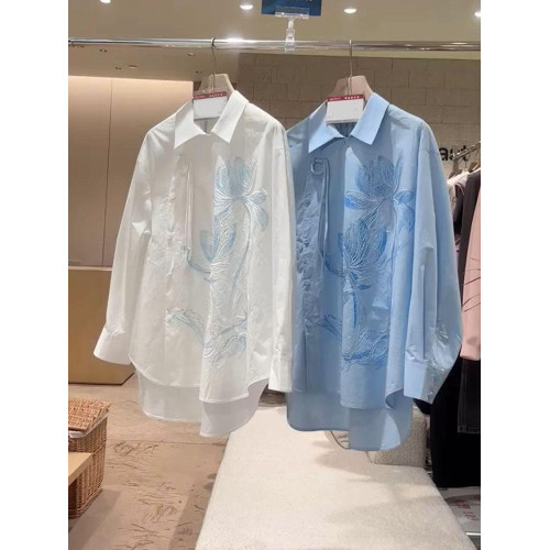 2026早春季新款復古新中式刺綉襯衫女設計感高級襯衣上衣潮