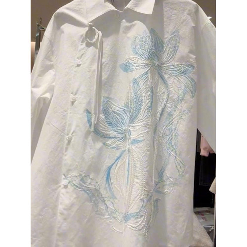 2026早春季新款復古新中式刺綉襯衫女設計感高級襯衣上衣潮