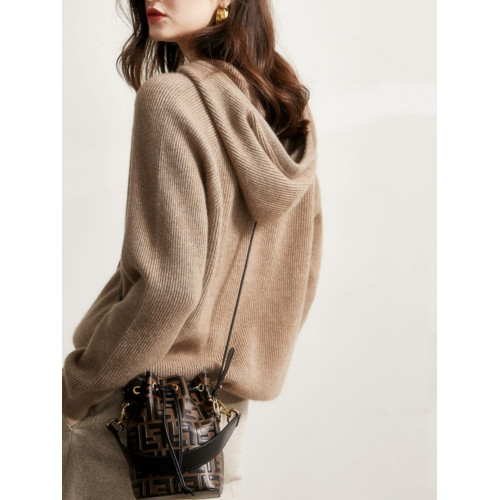 重磅奢華~歐貨帶帽毛衫女連帽衛衣春秋冬加厚毛衣打底衫寬鬆上衣