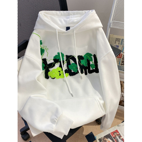 設計感小衆巨好看重工刺綉連帽衛衣女2025新款春秋季薄款寬鬆上衣