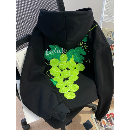 設計感小衆巨好看重工刺綉連帽衛衣女2025新款春秋季薄款寬鬆上衣