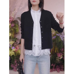 大碼木耳邊蕾絲打底無袖內搭襯衫2026春夏新款胖mm曡穿上衣高級感