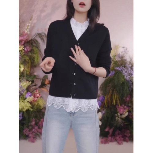 大碼木耳邊蕾絲打底無袖內搭襯衫2026春夏新款胖mm曡穿上衣高級感