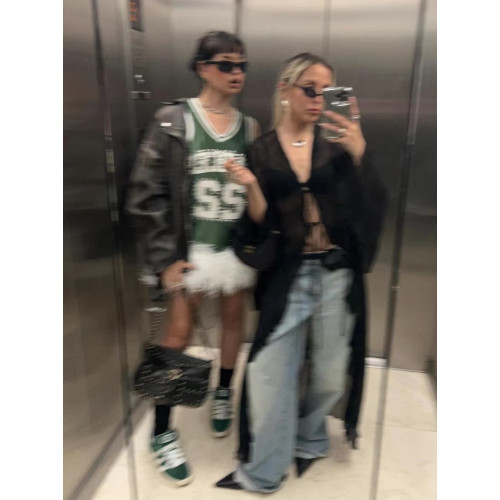 INS博主同款性感鏤空系帶喇叭長袖沙灘防曬長袖上衣長款開衫罩衫