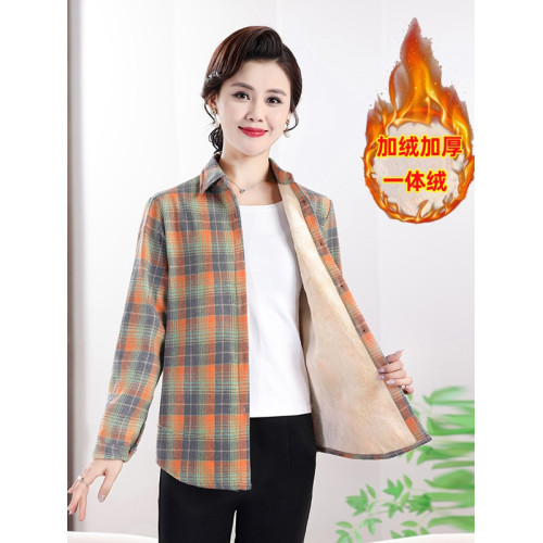 秋冬新款加厚磨毛呢襯衫女休閒寬鬆棉質加厚格子長袖棉襯衣外套