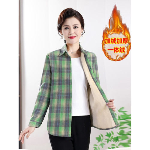 秋冬新款加厚磨毛呢襯衫女休閒寬鬆棉質加厚格子長袖棉襯衣外套