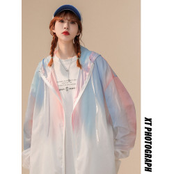 品牌旗下minette夏季冰絲防曬衣女薄款透氣連帽外套寬鬆時尚潮牌