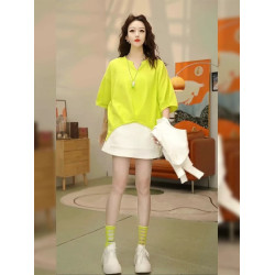 時尚氣質V領五分短袖防曬衣女2026夏季新款襯衣寬鬆休閒罩衫上衣