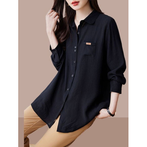 爆款襯衫女士裝春秋季2025年新款棉氣質洋氣上衣大碼小衫長袖襯衣