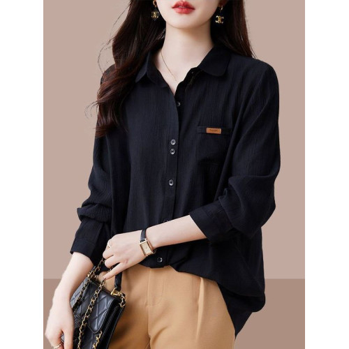 爆款襯衫女士裝春秋季2025年新款棉氣質洋氣上衣大碼小衫長袖襯衣