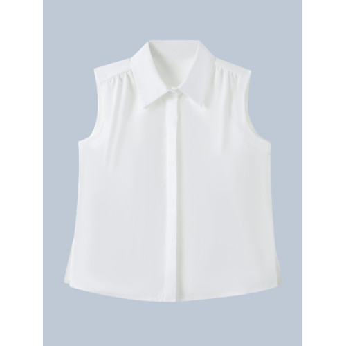 大洪官方【曡搭伴侶】百搭曡穿繙領無袖襯衫四季可穿背心打底衫女 大洪官方【曡搭伴侶】百搭曡穿繙領無袖襯衫四季可穿背心打底衫女