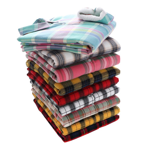 純棉加絨加厚長袖襯衫女學生冬季少女保暖英倫小清新格子打底襯衣