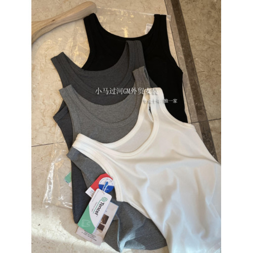 全宇宙醉好穿！！渠道貨~原紗涼感零束縛真絲螺紋工字背心打底女