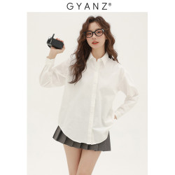 高妍知白色襯衫女秋冬季2025新款通勤百搭小個子內搭襯衣基礎上衣