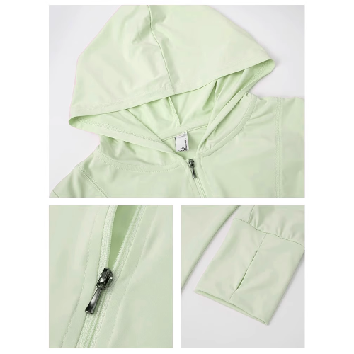 薄荷綠連帽防曬衣女款夏季小個子輕薄款冰絲修身短防曬服上衣春秋 薄荷綠連帽防曬衣女款夏季小個子輕薄款冰絲修身短防曬服上衣春秋