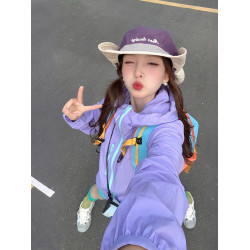 涼感速乾多巴胺防曬衣女款秋季薄款小個子穿搭外套戶外登山沖鋒衣