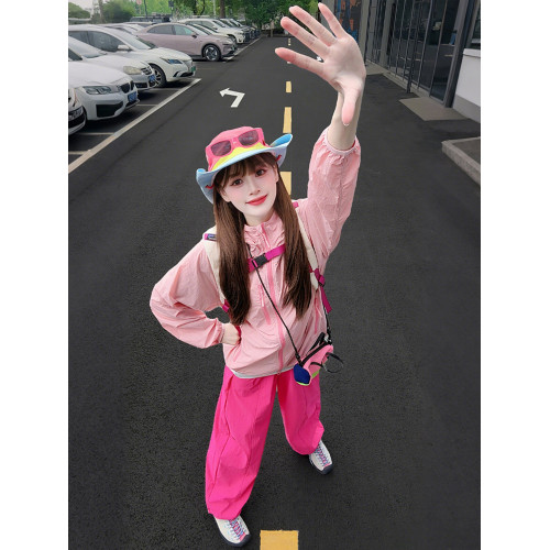 涼感速乾多巴胺防曬衣女款秋季薄款小個子穿搭外套戶外登山沖鋒衣