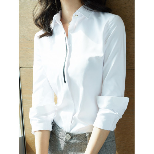 雀後職業套裝白襯衣女高級感2025新款面試工作服正裝氣質商務襯衫