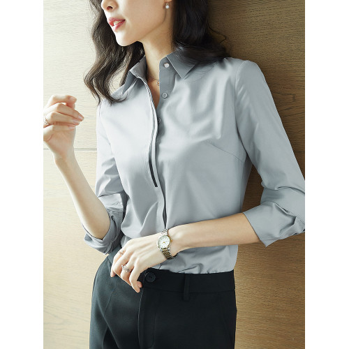 雀後職業套裝白襯衣女高級感2025新款面試工作服正裝氣質商務襯衫