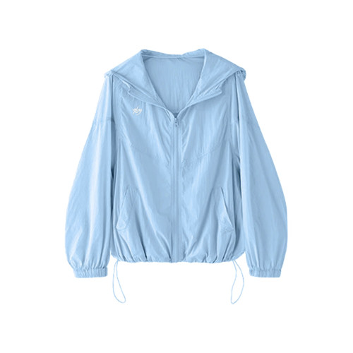 藍色防曬衣女款2025新款夏季戶外山系輕薄透氣沖鋒衣薄外套登山服
