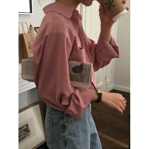 春秋韓版垂感休閒雪紡襯衫女復古港味高級感簡約曡穿長袖打底襯衣