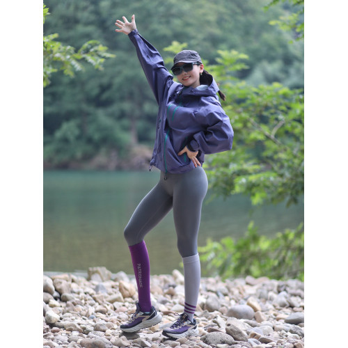 葡萄紫色輕薄連帽防曬衣女夏季多巴胺穿搭速乾戶外登山沖鋒衣外套