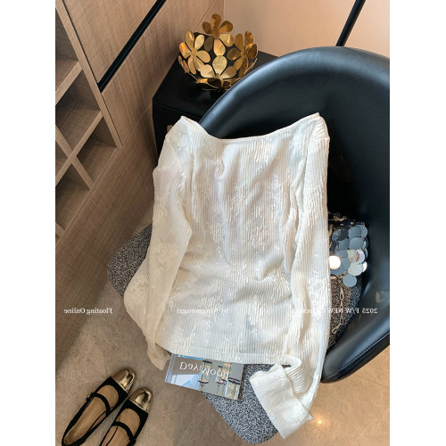 提花舒適長袖法式2025夏季簡約上衣休閒獨特好看防曬開衫顯瘦通勤