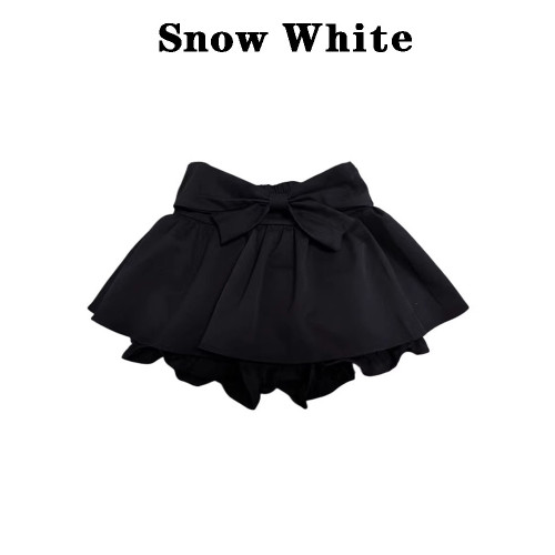Snow White長腿特效甜美少女感蝴蝶結褲裙夏季2023簡約黑色百搭裙