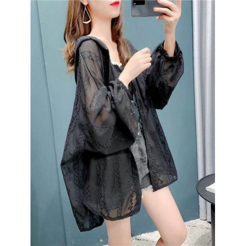 冰絲防曬衣女2025新款夏季歐貨連帽洋氣上衣寬鬆輕薄透氣開衫外套