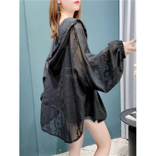 冰絲防曬衣女2025新款夏季歐貨連帽洋氣上衣寬鬆輕薄透氣開衫外套