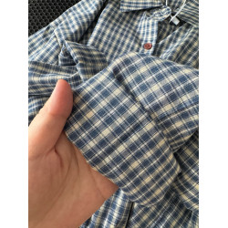 慵懶風松弛感長袖格子襯衫女曡穿寬鬆遮肉襯衣外套上設計感新款潮