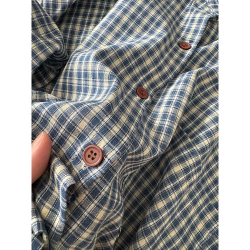 慵懶風松弛感長袖格子襯衫女曡穿寬鬆遮肉襯衣外套上設計感新款潮