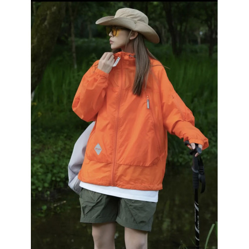 戶外休閒防曬服女防紫外線UPF50+輕薄透氣工裝連帽外套寬鬆男夏