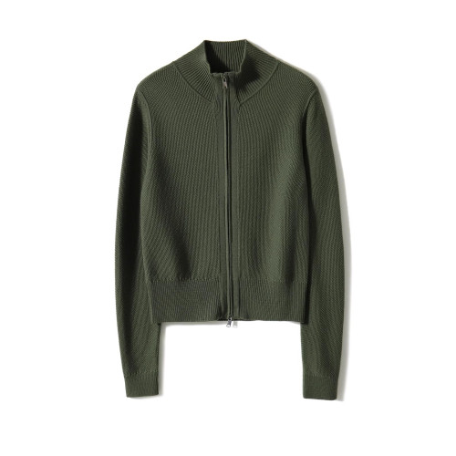 雙拉鍊繙領針織開衫衛衣女秋冬毛衣純色百搭長袖外套打底上衣寬鬆