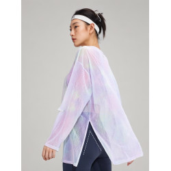 涼感防曬衣冰絲速乾瑜珈罩衫T恤女夏透氣健身上衣運動長袖瑜珈服