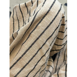 日系棉麻條紋褲女夏季山本褲慵懶休閒松弛感褲子涼涼褲亞麻濶腿褲