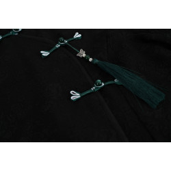 新中式國風復古盤釦短袖襯衫女夏季設計感小衆泡泡袖短款立領上衣