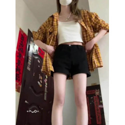 美式復古松弛感撞色格子襯衫外套女春秋學院風休閒百搭別致上衣潮