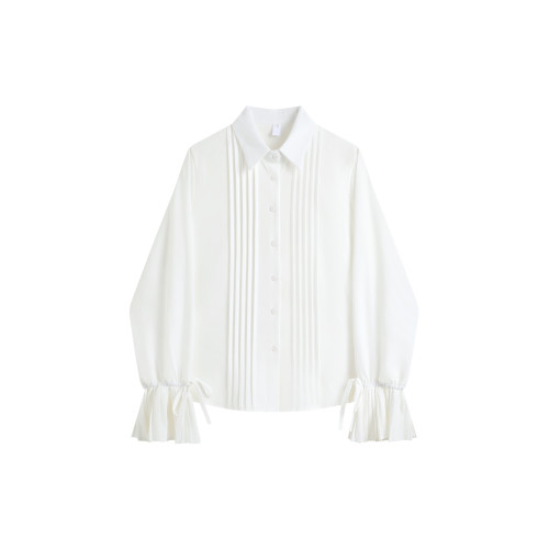 KAKD白襯衫女秋冬新款設計感小衆法式別致氣質打底小衫長袖女上衣