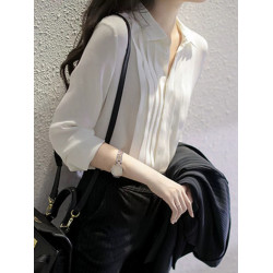 法式高級感白襯衫女春季新款氣質職業通勤面試設計感小衆長袖上衣