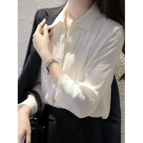 法式高級感白襯衫女春季新款氣質職業通勤面試設計感小衆長袖上衣