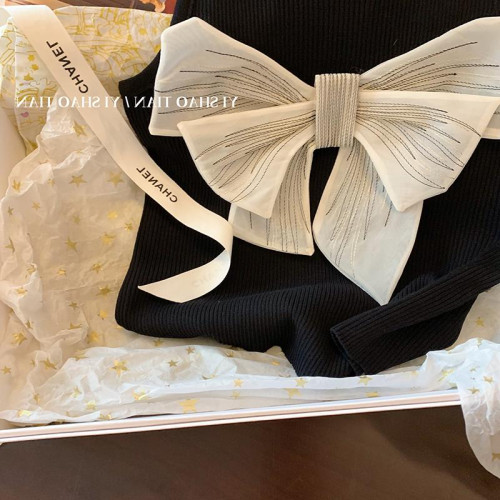 自畱款推薦~設計感蝴蝶結針織背心女夏季新款甜辣妹顯瘦上衣外穿