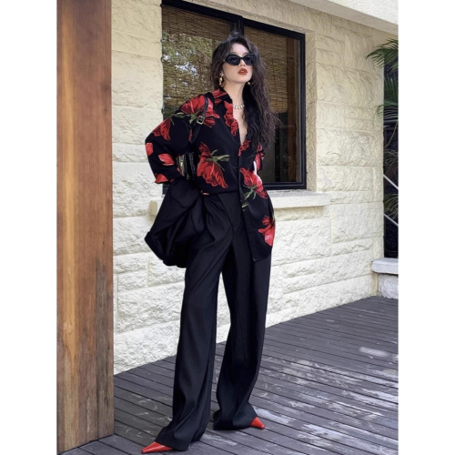 設計感小衆長袖襯衫女裝春夏潮流復古國風襯衣超好看氣質上衣襯衣