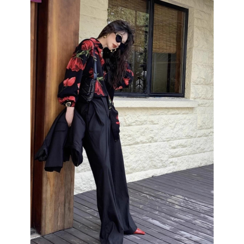 設計感小衆長袖襯衫女裝春夏潮流復古國風襯衣超好看氣質上衣襯衣